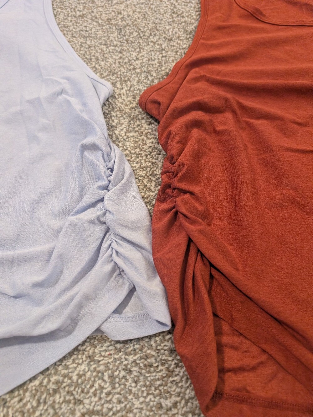Old Navy Cloud Motion Ruched Side Tank Tops Large Lavender And Burnt Orange - Picture 4 of 4